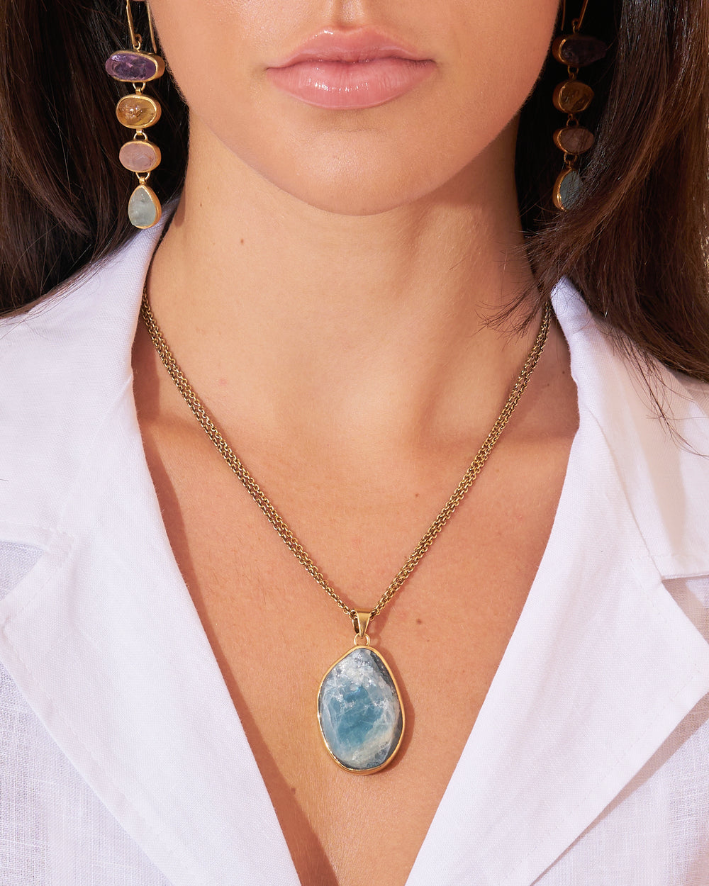 Aquamarine Rock Pendant by Lassanai from Marina St Barth