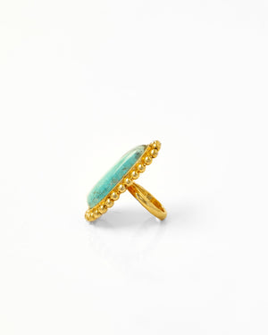 Tay Amazonite Set Beaded Nazreen Ring by Tay from Marina St Barth