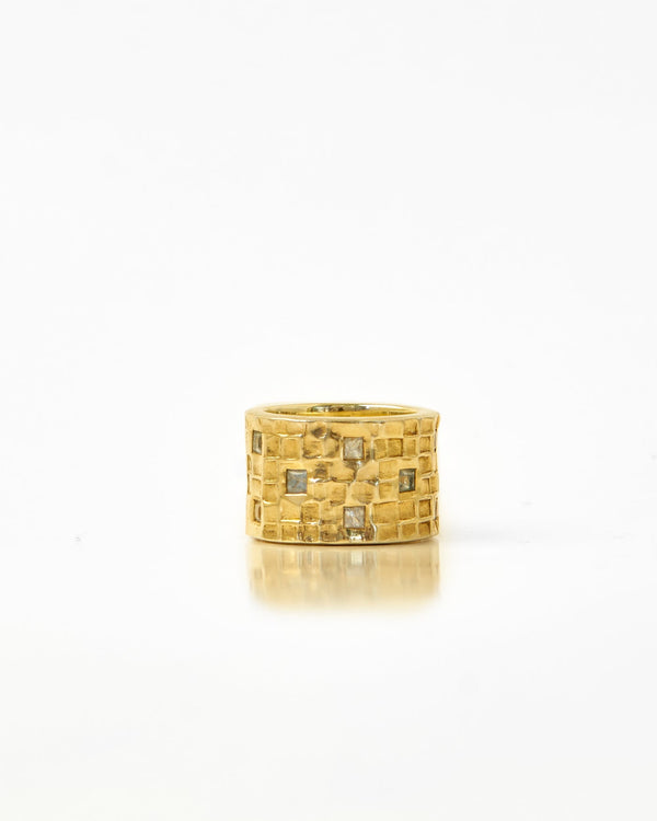Tay Gemset Chiselled Tube Ring by Tay from Marina St Barth
