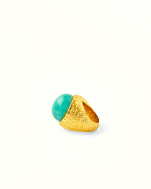 Tay Amazonite Set Chiselled Ring by Tay from Marina St Barth