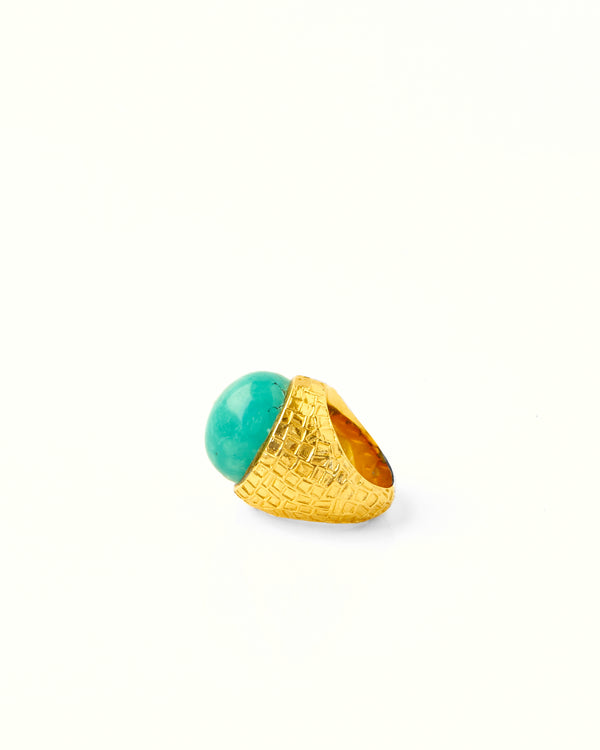 Tay Amazonite Set Chiselled Ring by Tay from Marina St Barth