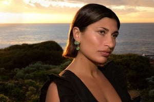 Green Fluorite Goddess earrings by Lassanai from Marina St Barth