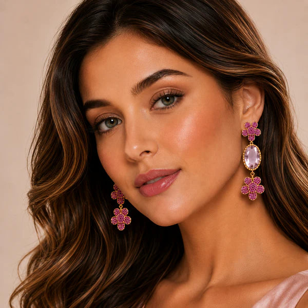 Fleur de Rosé Earrings by Trisha paterson from Marina St Barth