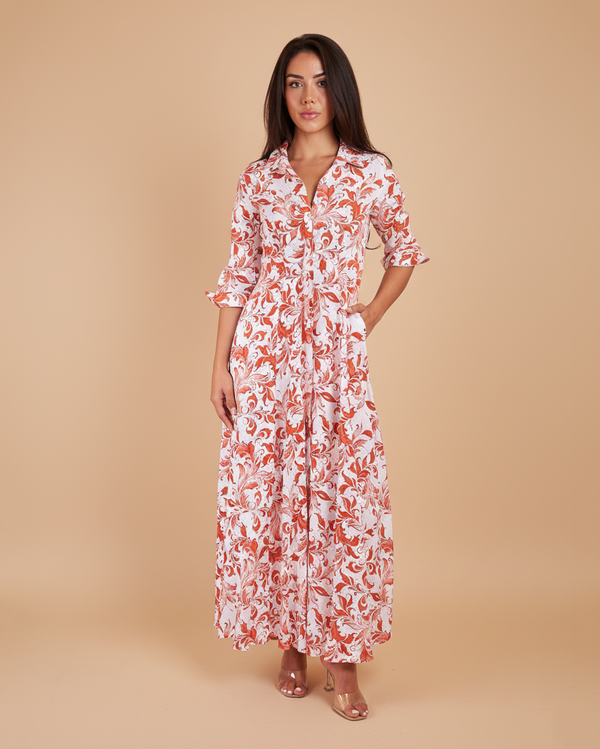 Shirt Dress New Linen Printed