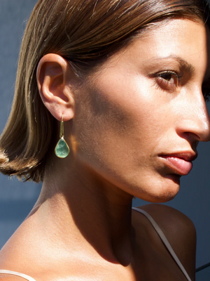 Green Fluorite Teardrop earrings by Lassanai from Marina St Barth