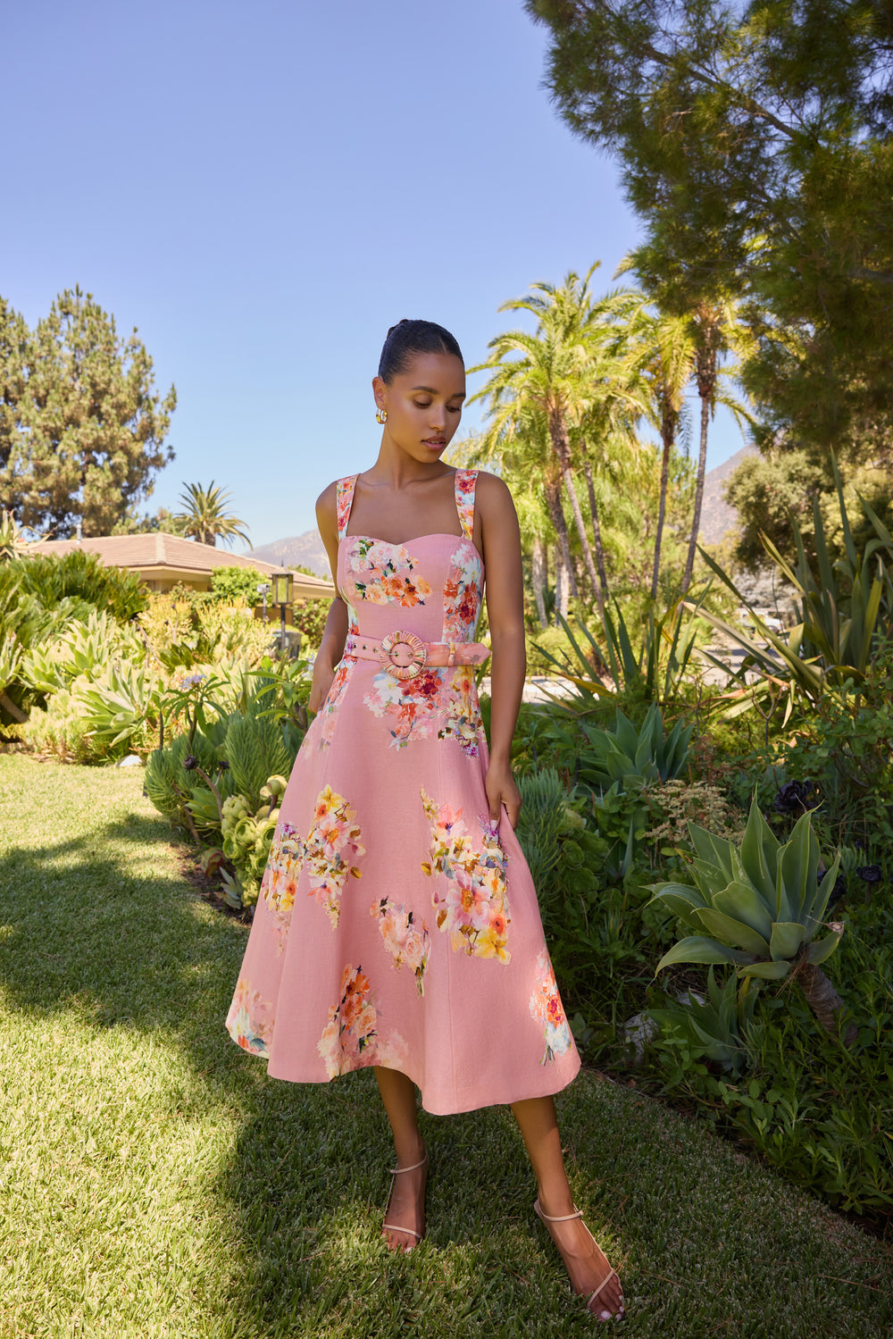 Hemant & Nandita Saba Midi Dress W/ Buckle Belt by Hemant & Nandita from Marina St Barth