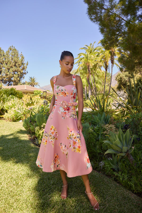 Hemant & Nandita Saba Midi Dress W/ Buckle Belt by Hemant & Nandita from Marina St Barth