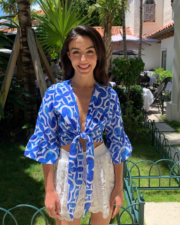 Bolero Nodo Centrale Linen Top by Marina St Barth from Marina St Barth