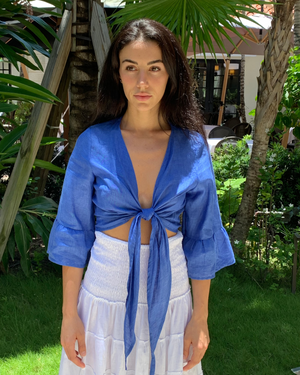 Bolero Nodo Centrale Linen Top by Marina St Barth from Marina St Barth