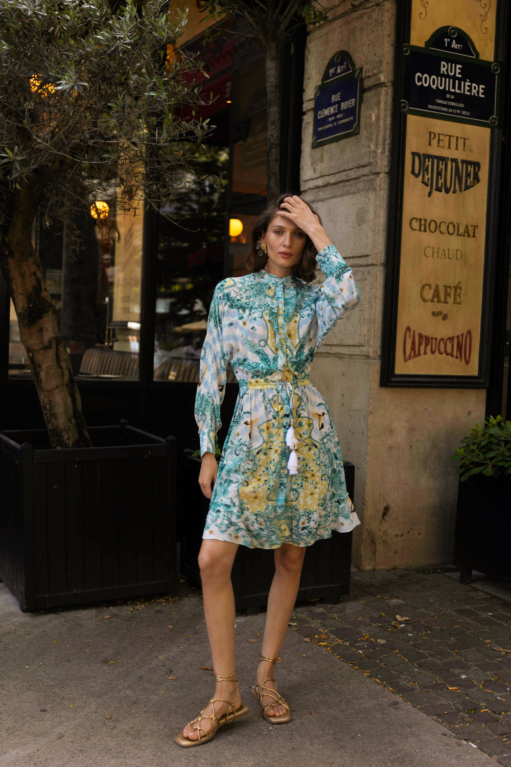 Kore’ Short dress long sleeves with ruffle by Kore from Marina St Barth