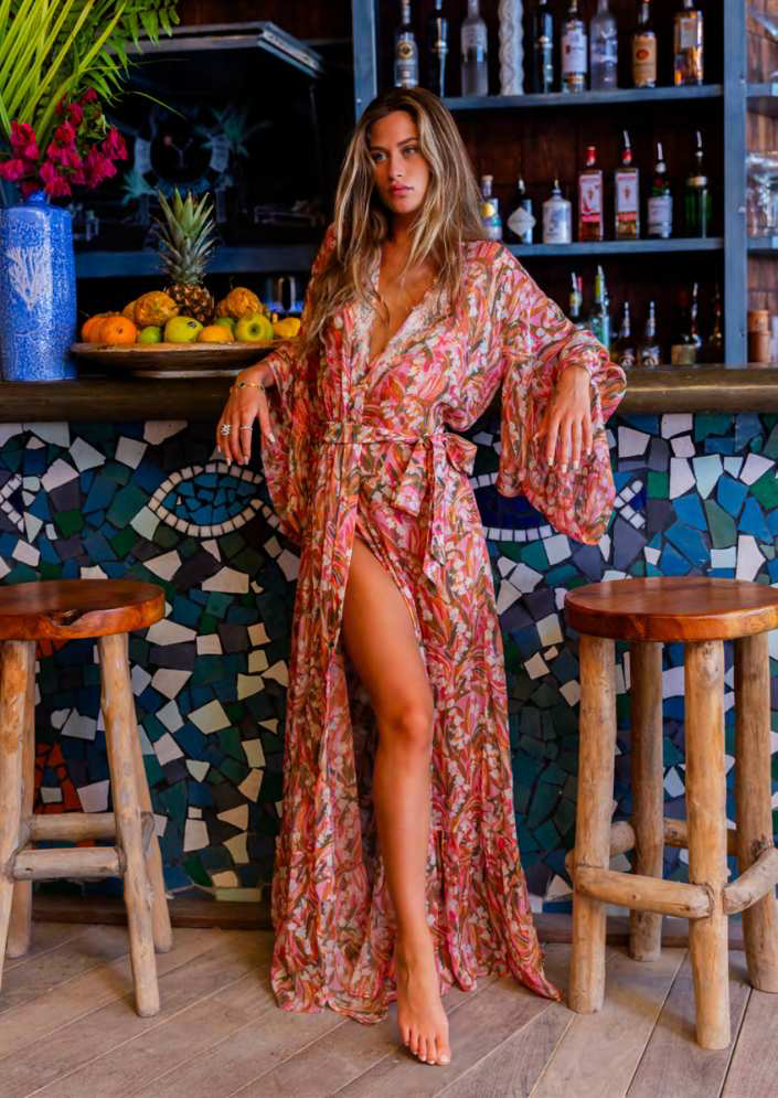 Vanita Rosa Kimono Long Rebecca