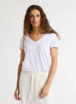 Majestic Stretch Linen V Neck by Majestic Filature from Marina St Barth