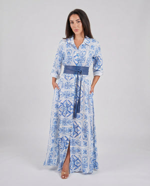 Shirt Dress New Linen Printed