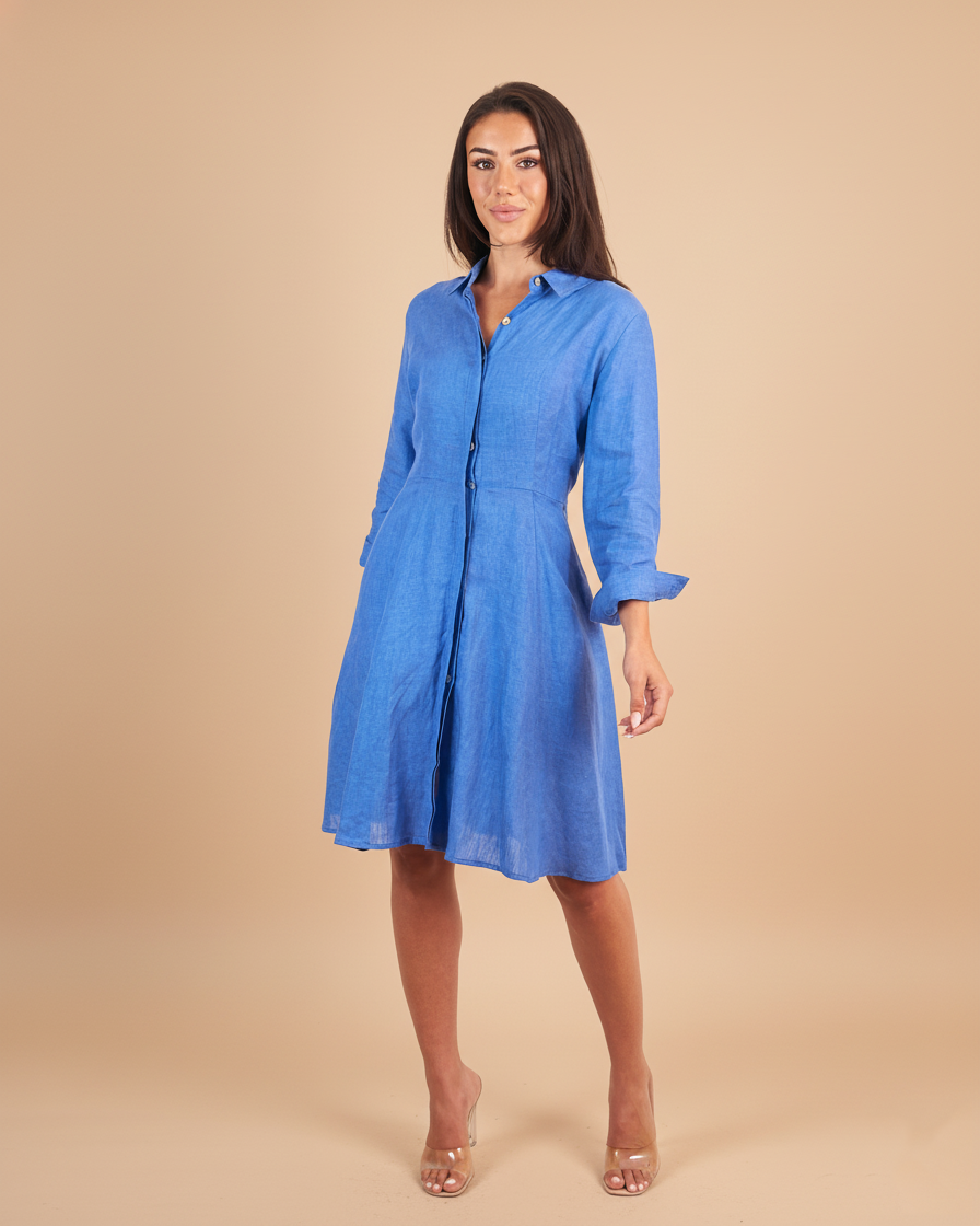 Shirt Dress Mini Linen Finta