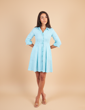 Shirt Dress Mini Linen Finta