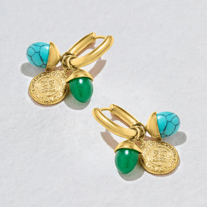 Oasis Green Gemstone Earrings by Ashiana from Marina St Barth