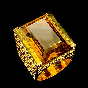 Tay Smokey Qtz. Set Chiselled Stephie Ring by Tay from Marina St Barth