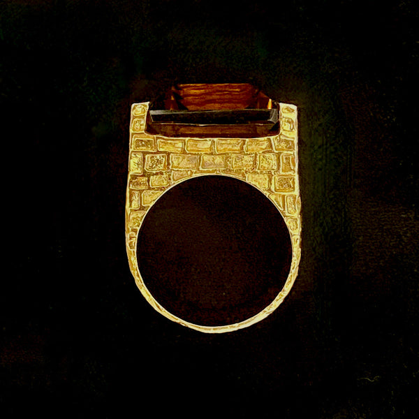 Tay Smokey Qtz. Set Chiselled Stephie Ring by Tay from Marina St Barth