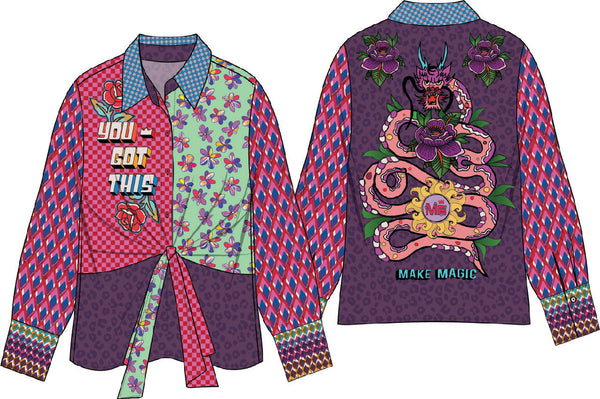 Me369 Reyna Twisted Love Tie Waist Shirt by Me 369 from Marina St Barth