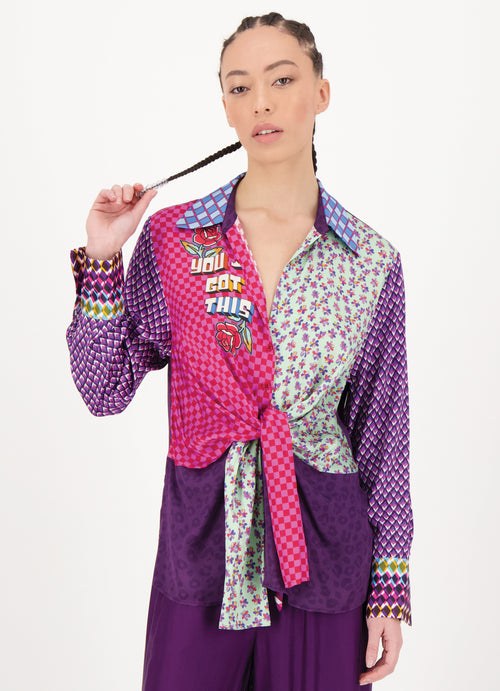 Me369 Reyna Twisted Love Tie Waist Shirt by Me 369 from Marina St Barth