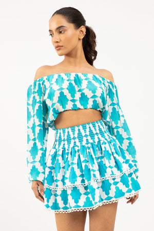 Marlea Paulina Skirt Turquoise by Marlea from Marina St Barth
