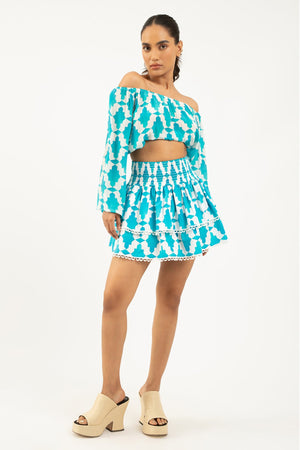 Marlea Paulina Skirt Turquoise by Marlea from Marina St Barth