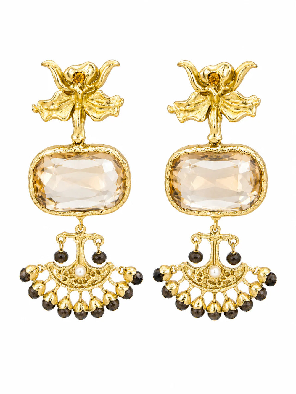 Riviera Bloom Citrine Chandelier Earrings