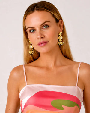 Riviera Bloom Citrine Chandelier Earrings