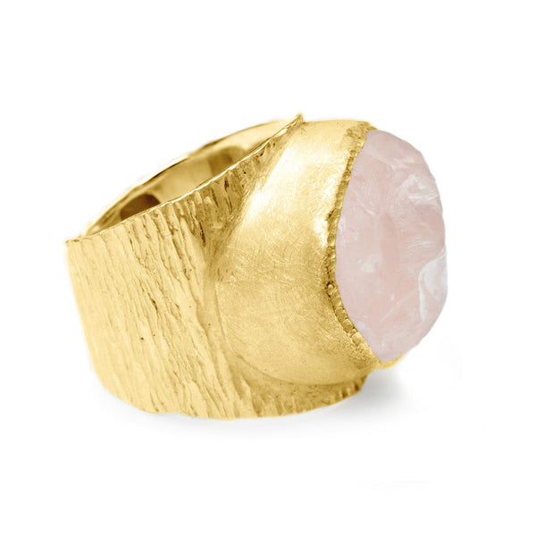 Lassanai Rose Quartz Baby Boss Ring by Lassanai from Marina St Barth