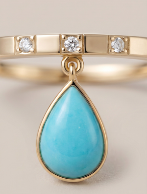 Skaska Dancing Pear Ring Kingman Turquoise