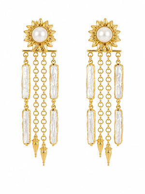 Sole Perla Chandelier Earrings