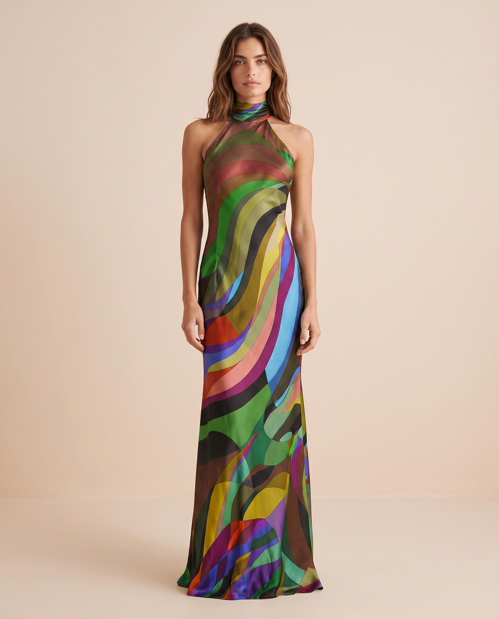 Paris Color Wave Silk Dress 409 by Trisha paterson from Marina St Barth