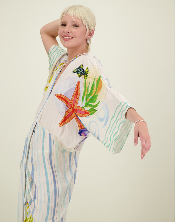 Me369 Sophia Magic Ocean Kimono Dress by Me 369 from Marina St Barth