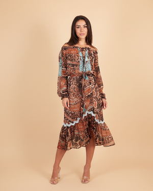 Vanita Rosa Manille Ruffle Long Dress