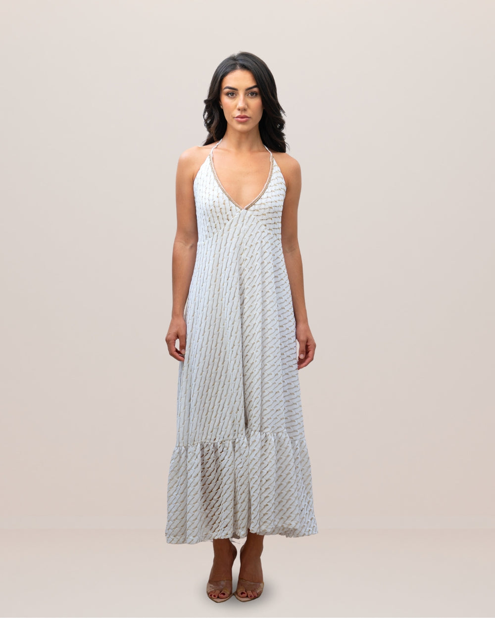 White Gold Long Dress by Pho Firenze from Marina St Barth