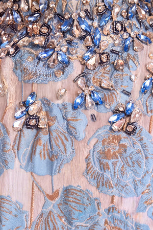 Luma Jacquard Feather Mini Dress