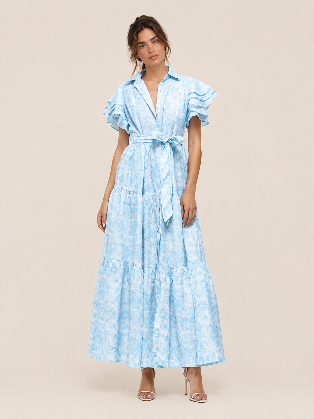 Camelia Dress Bleu Jouy by Marlea from Marina St Barth