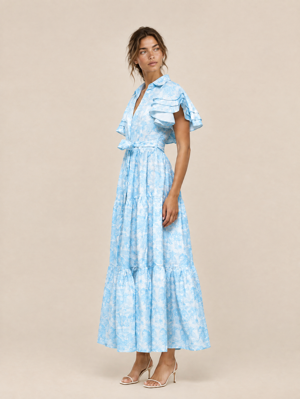 Camelia Dress Bleu Jouy by Marlea from Marina St Barth