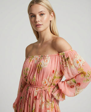 Lena Off Romper with Tie Up Belt