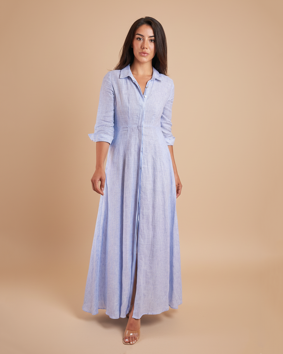 Shirt Dress New Linen Printed