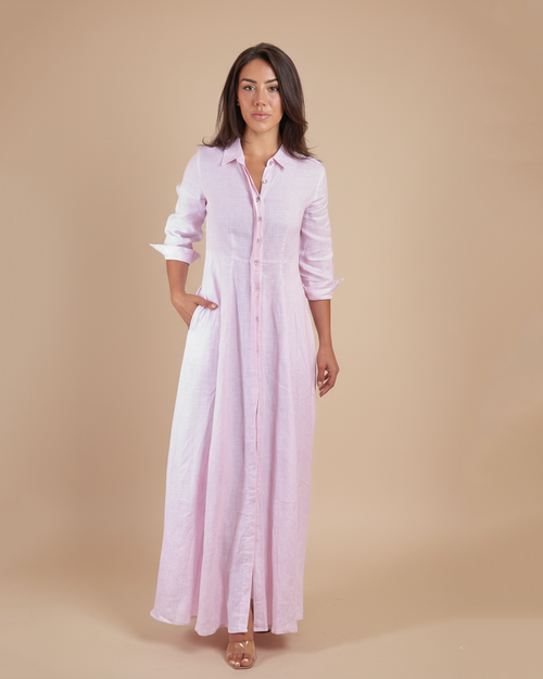 Shirt Dress New Linen Printed