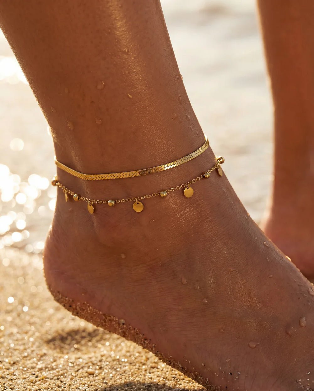 Flutter Gold Disc Anklet by Ashiana from Marina St Barth
