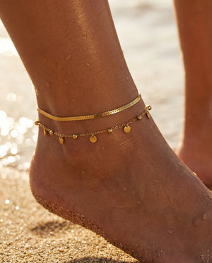 Flutter Gold Disc Anklet by Ashiana from Marina St Barth