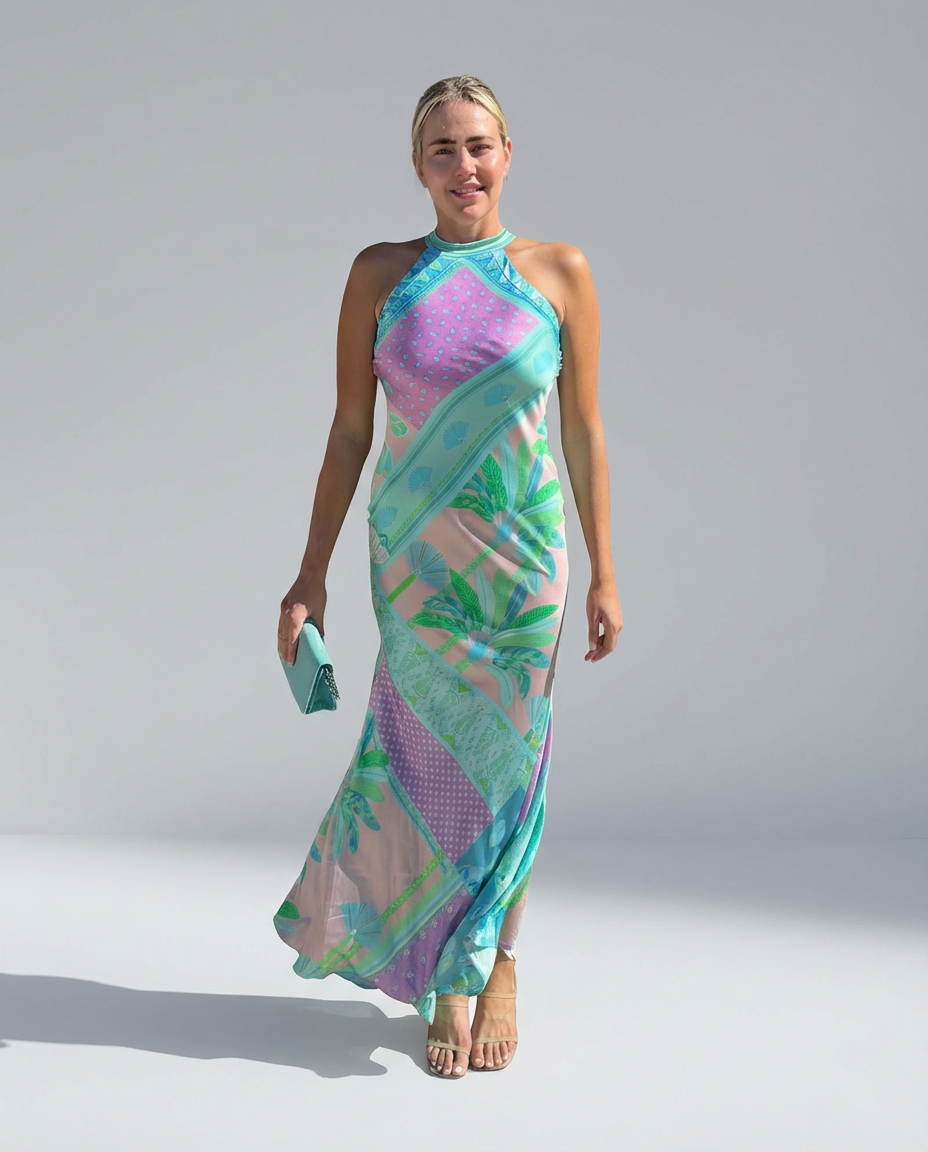 Paris Poolside Glamour Silk Dress Style 308 by Trisha paterson from Marina St Barth