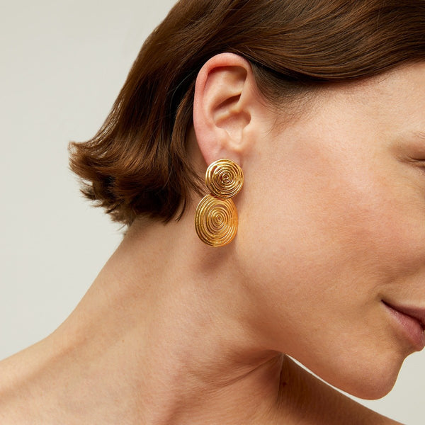 Gas Bijoux Wave Earrings Gold by Gas Bijoux from Marina St Barth