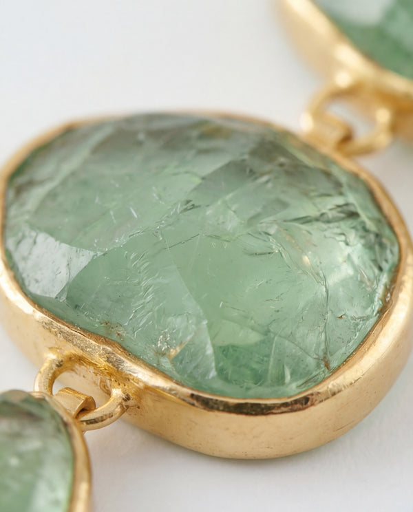 Lassanai Green Fluorite Paradiso Cascades Earrings Gold