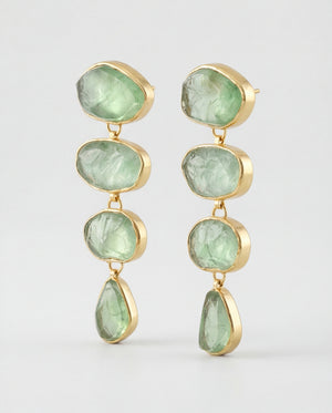 Lassanai Green Fluorite Paradiso Cascades Earrings Gold