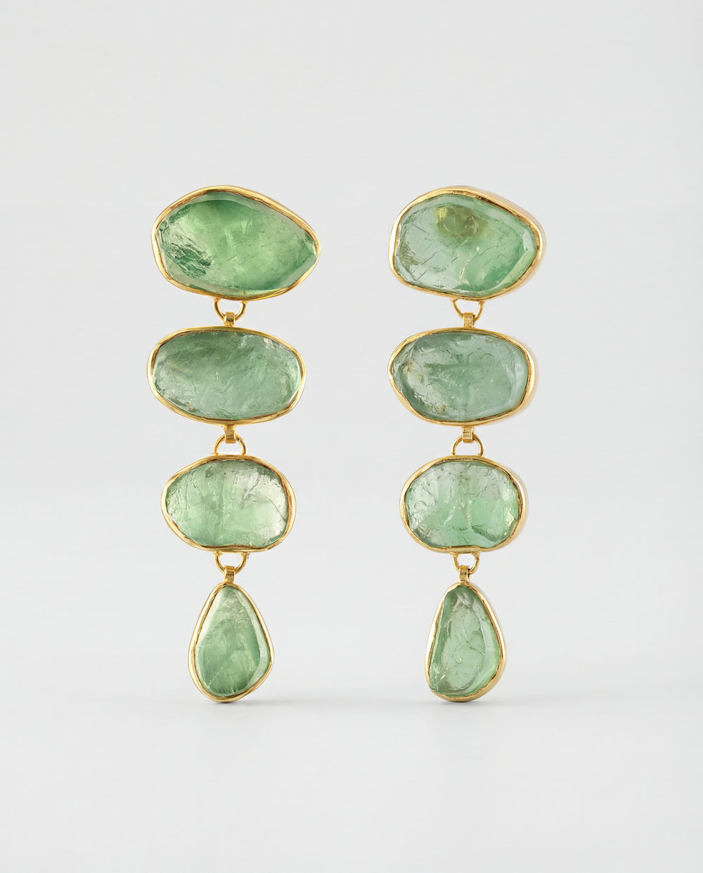 Lassanai Green Fluorite Paradiso Cascades Earrings Gold