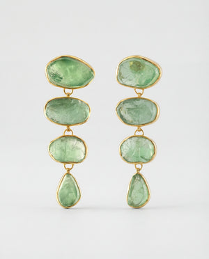 Lassanai Green Fluorite Paradiso Cascades Earrings Gold