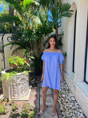 Linen Susanna off the Shoulder Dress by Marina St Barth from Marina St Barth